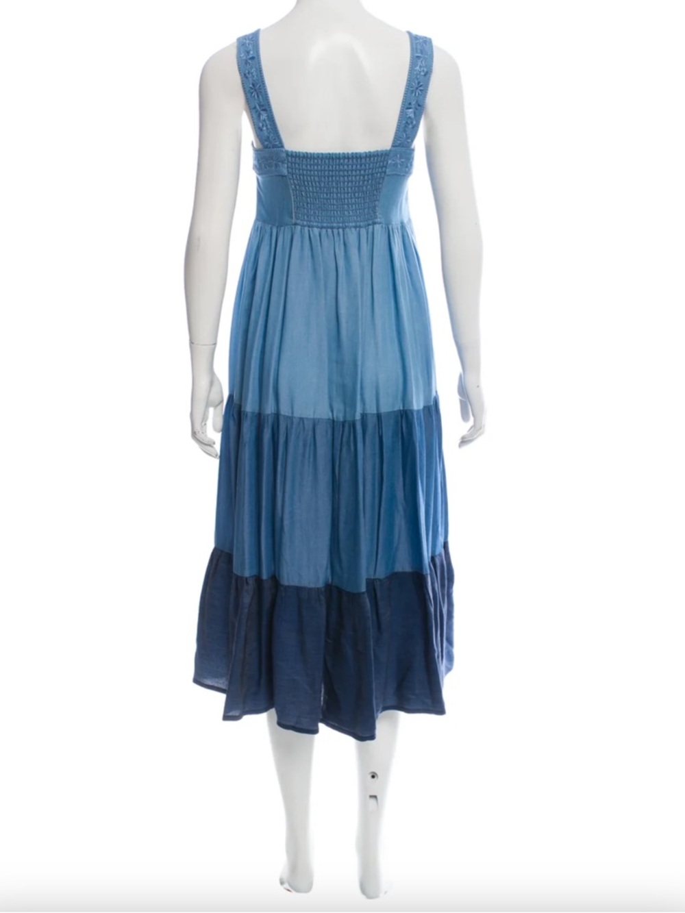 Kate Spade Chambray Tiered Sleeveless Midi Dress Size Small NWT - Picture 9 of 10